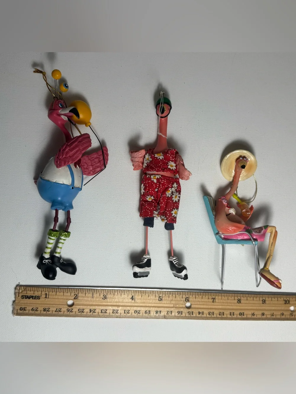 Flamingo Ornament Lot of 3 Seasons of Cannon Falls Ornaments EUC Whimsical Beach